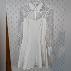 Chicwish White‎ Polka Dot Mesh Skater Dress
